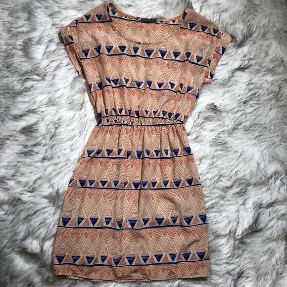 Nordstrom Soprano Geometric Diamond Tribal Boho Hippy Dress - Picture 3 of 8
